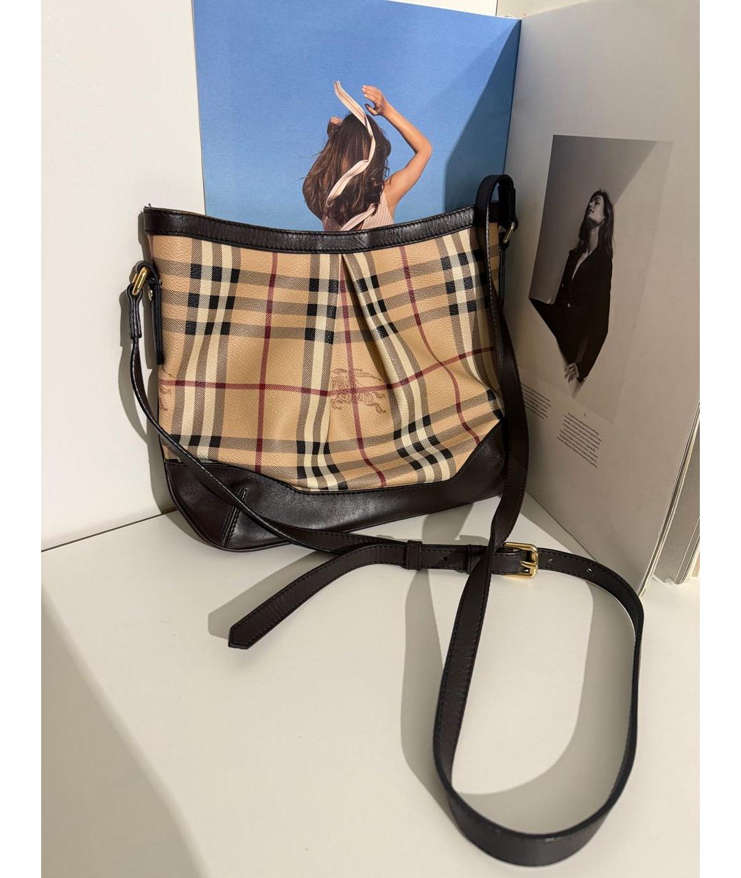 BURBERRY Коричневая сумка через плечо из искусственной кожи, фото 9