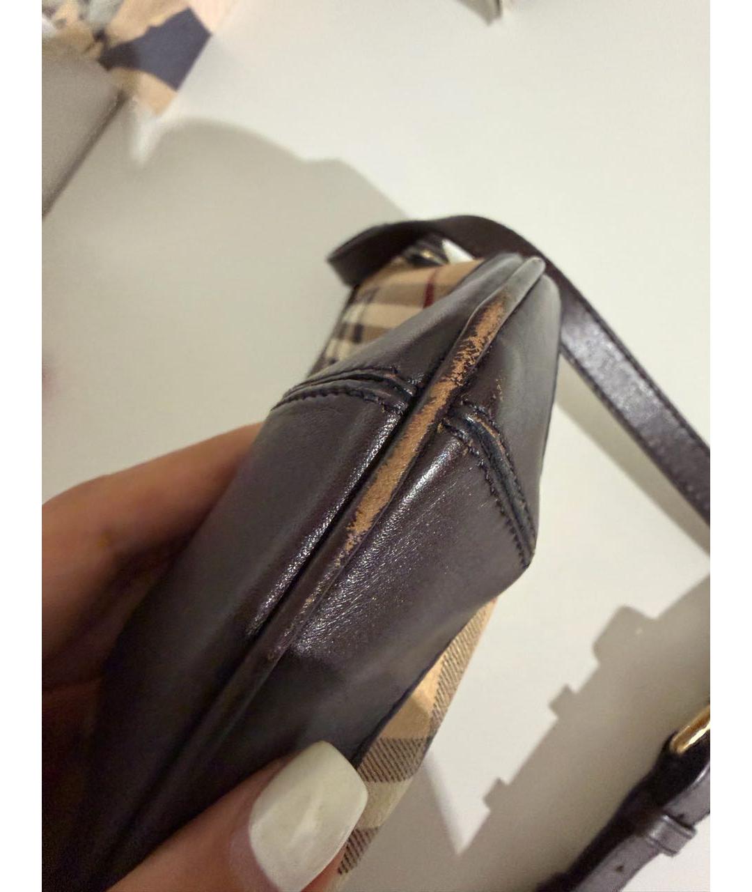 BURBERRY Коричневая сумка через плечо из искусственной кожи, фото 4