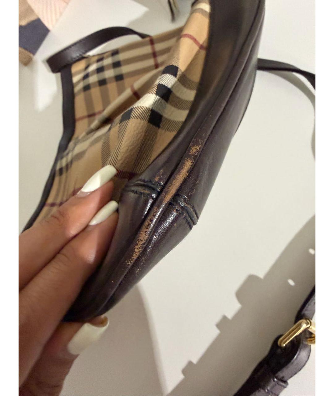 BURBERRY Коричневая сумка через плечо из искусственной кожи, фото 5
