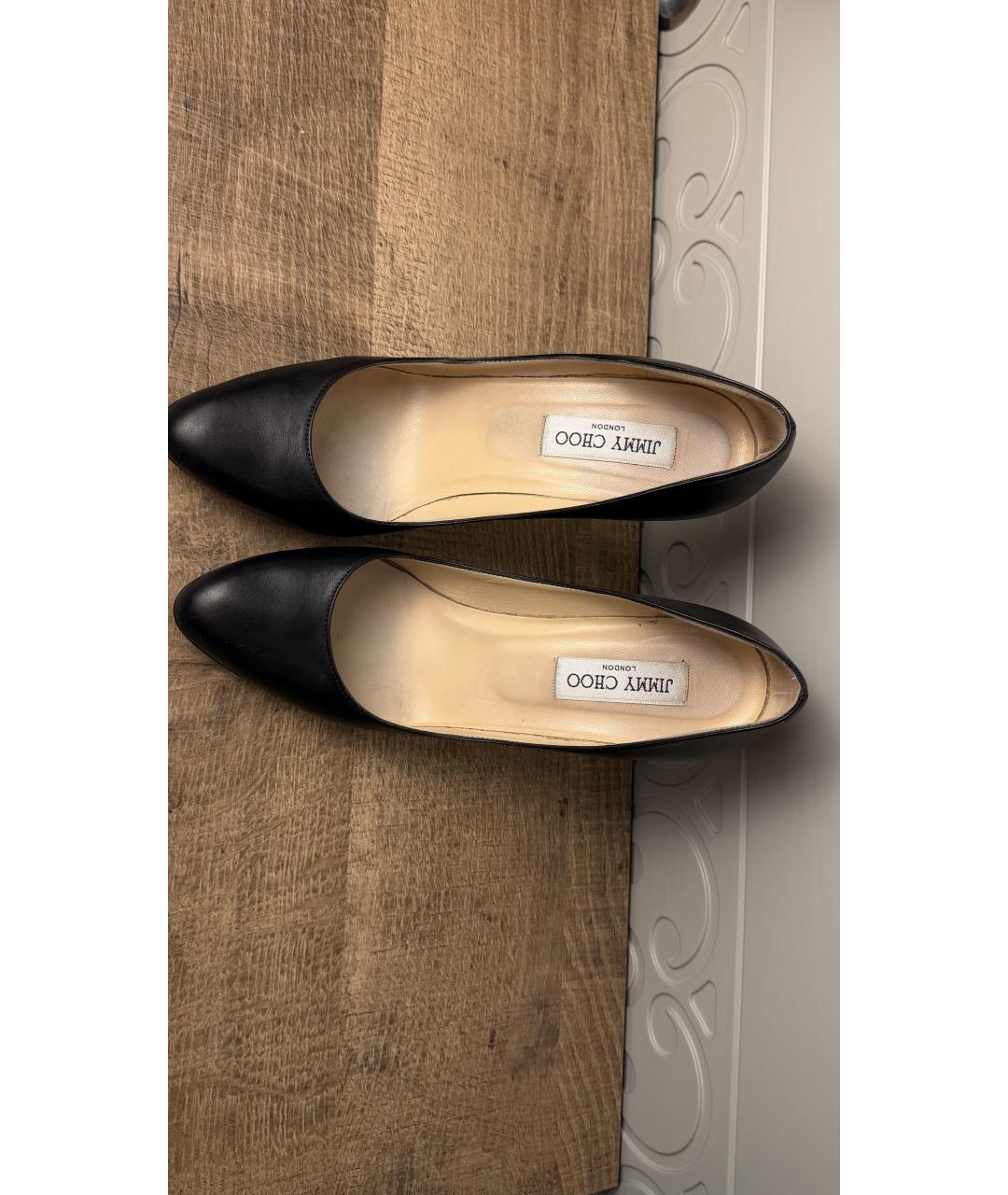 JIMMY CHOO Черные кожаные туфли, фото 2