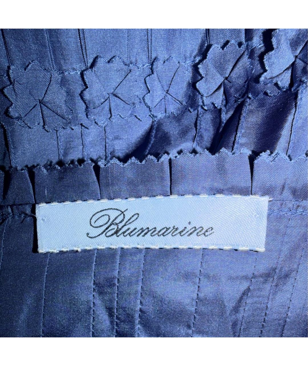 BLUMARINE Синее шелковое коктейльное платье, фото 3