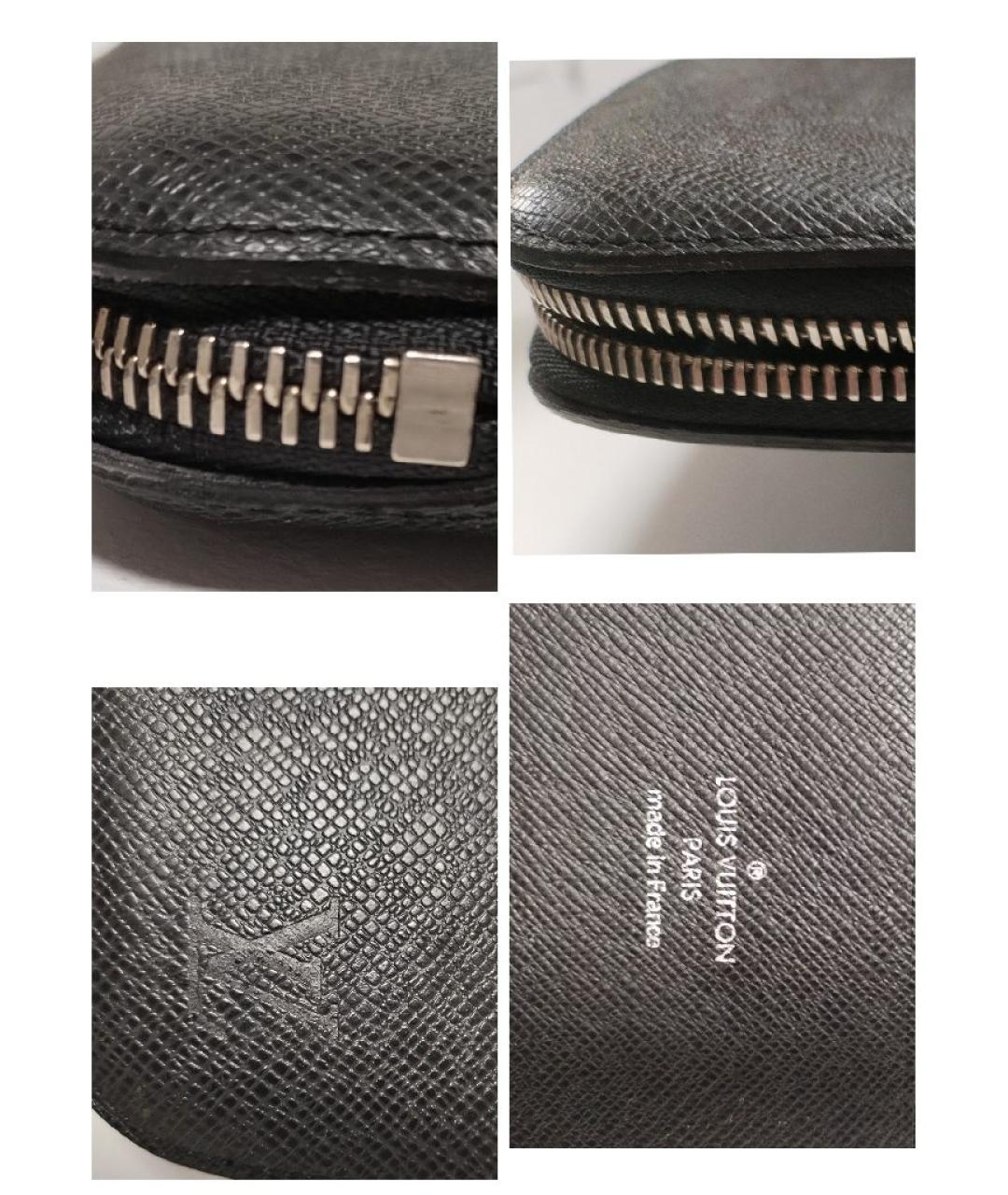 LOUIS VUITTON Черная кожаная барсетка, фото 3