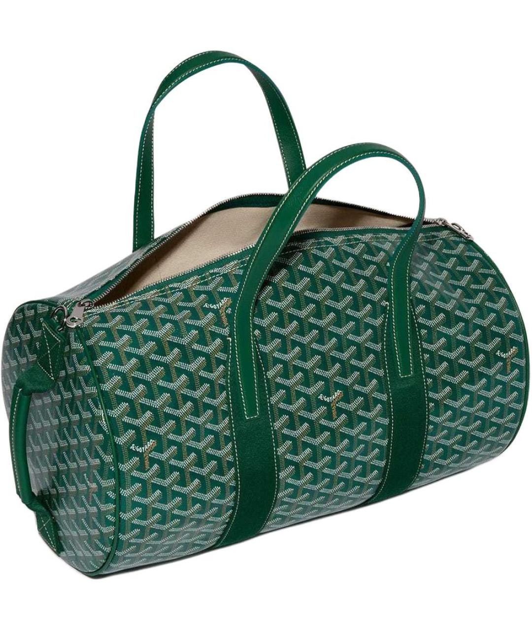 GOYARD Зеленая дорожная/спортивная сумка из канвы, фото 3