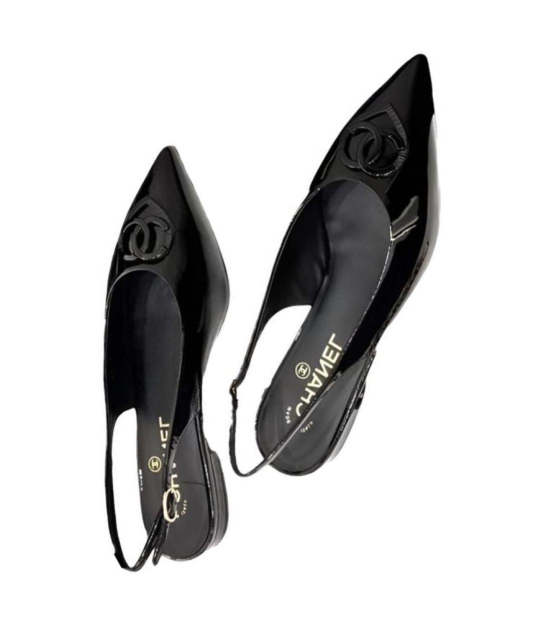 CHANEL Черные туфли из лакированной кожи, фото 5