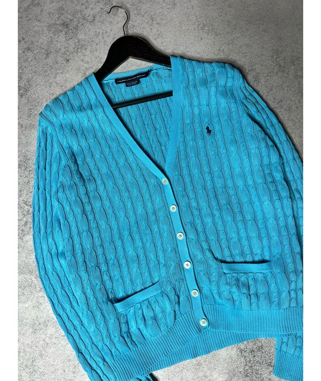 RALPH LAUREN Бирюзовый хлопковый кардиган, фото 2