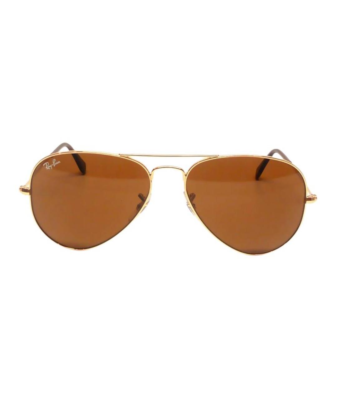 RAY BAN Золотые металлические солнцезащитные очки, фото 2