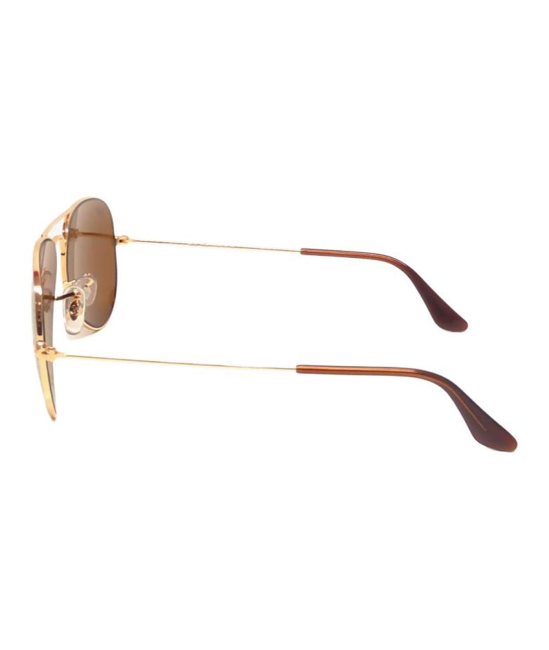 RAY BAN Золотые металлические солнцезащитные очки, фото 3