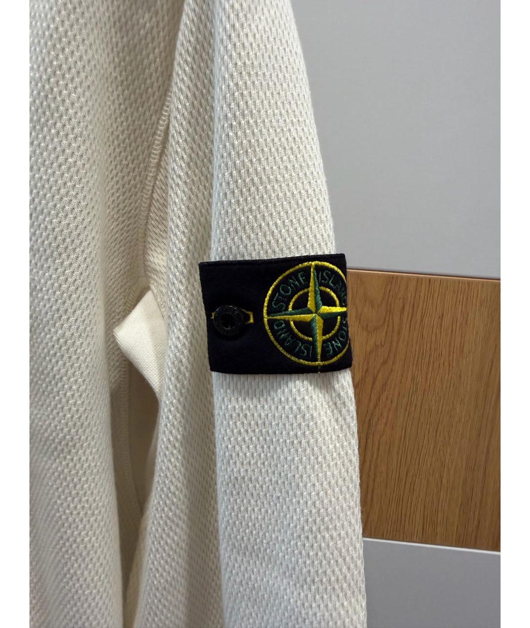 STONE ISLAND Белый хлопковый джемпер / свитер, фото 4