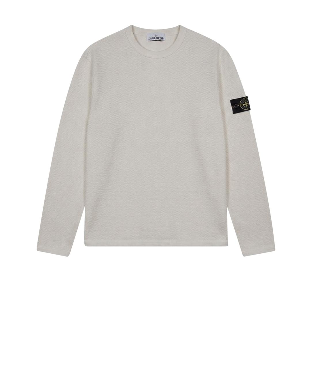 STONE ISLAND Белый хлопковый джемпер / свитер, фото 1