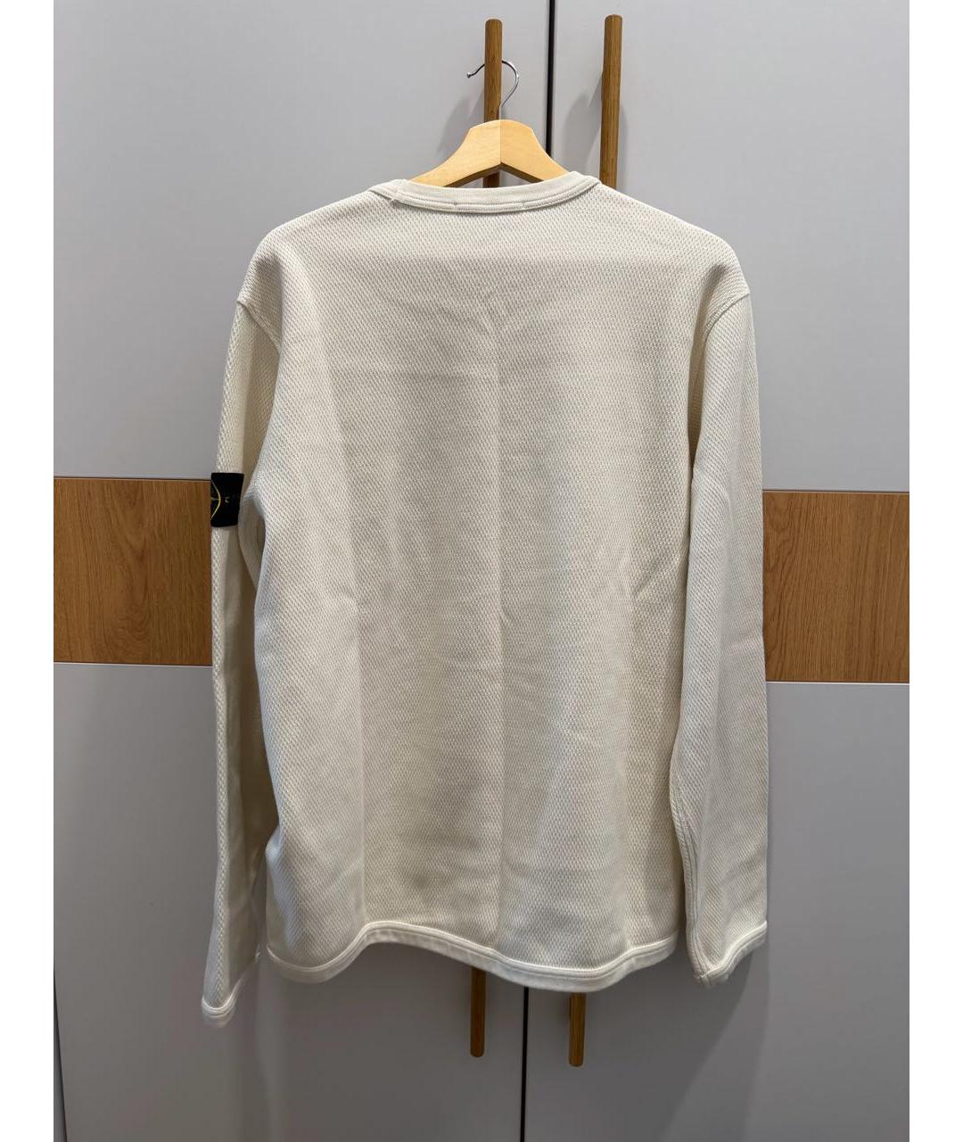 STONE ISLAND Белый хлопковый джемпер / свитер, фото 2