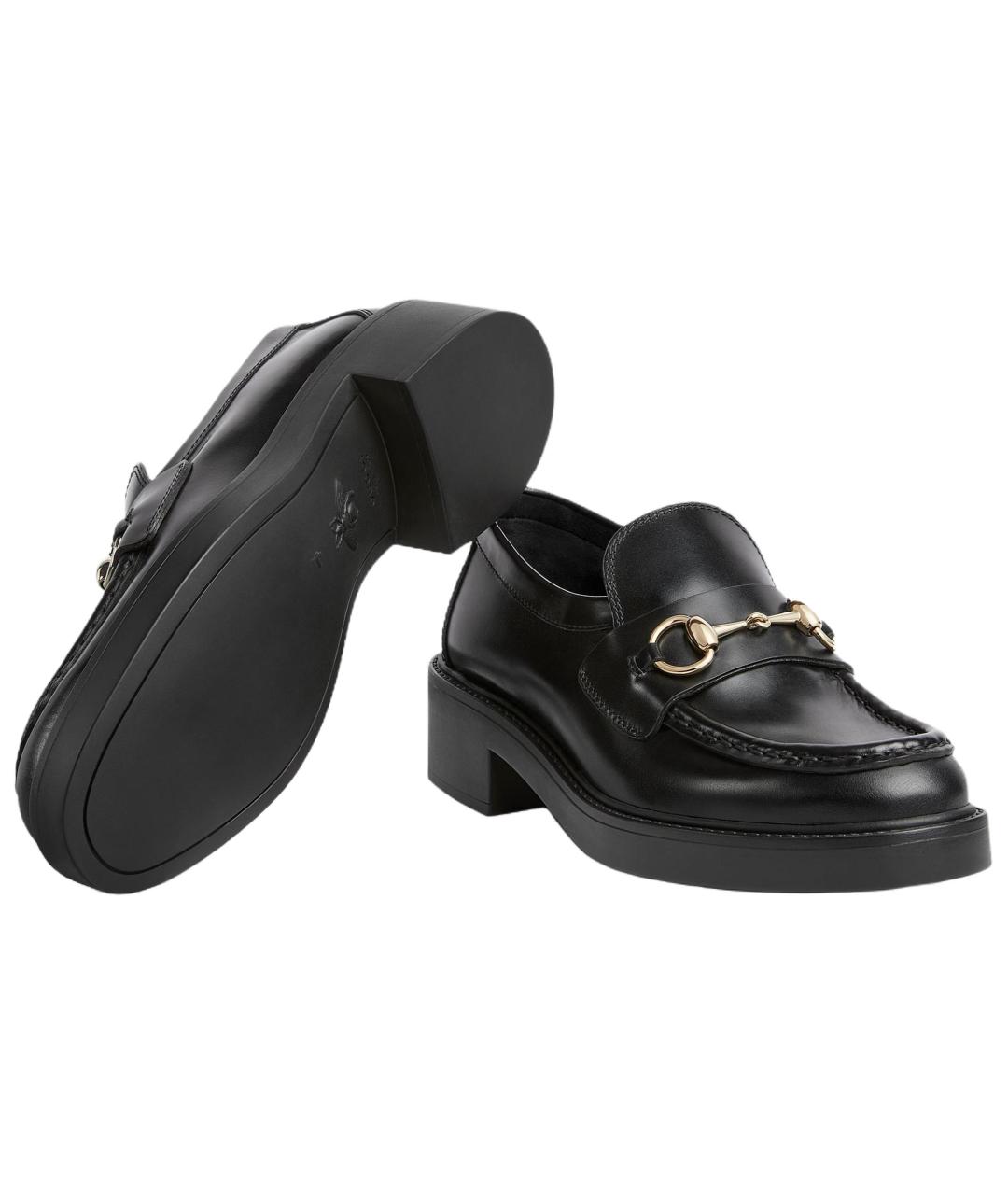 GUCCI Черные кожаные лоферы, фото 5