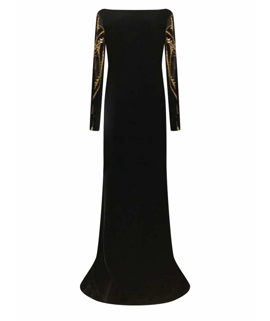 BADGLEY MISCHKA Черное велюровое вечернее платье, фото 1