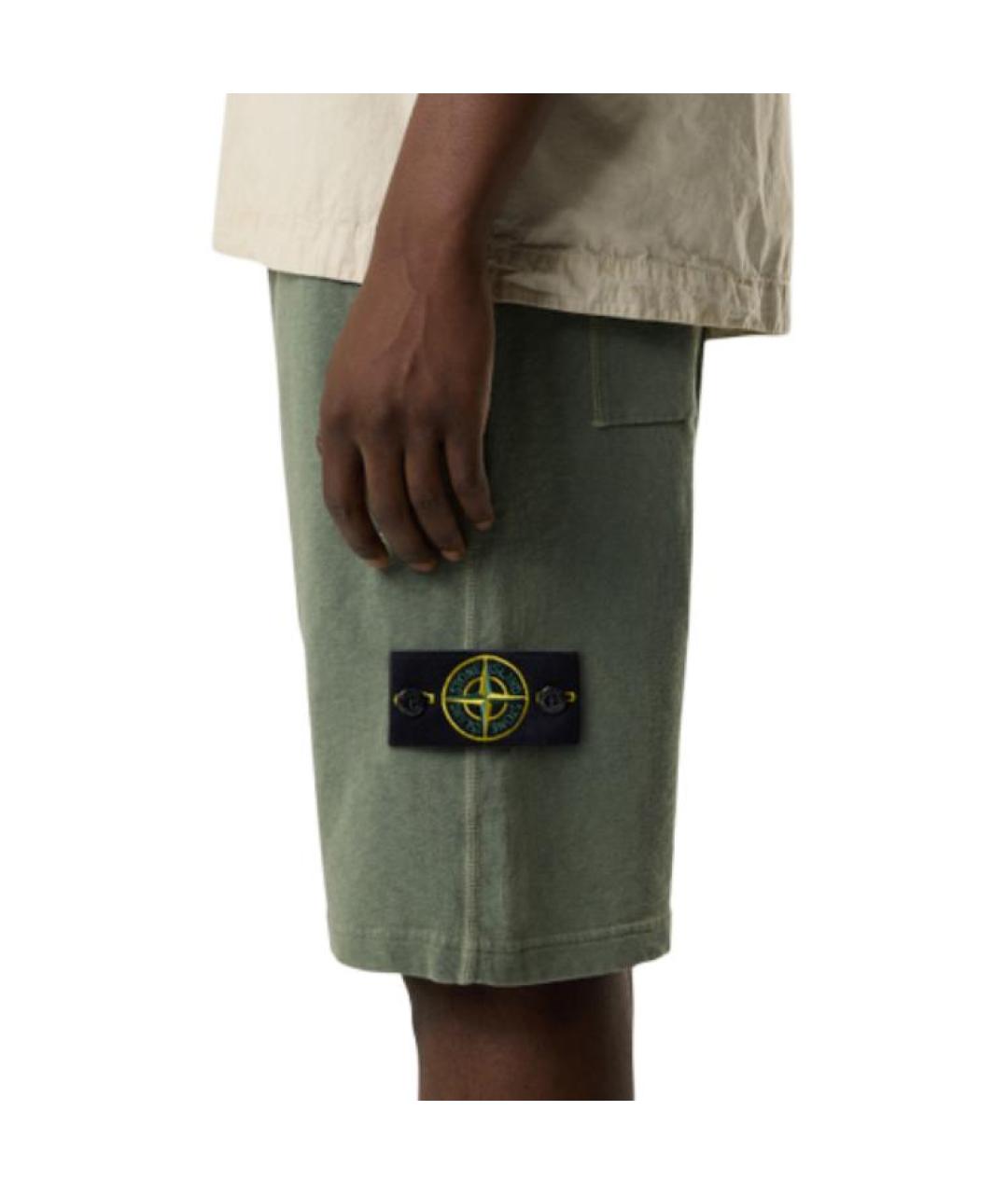 STONE ISLAND Зеленые шорты, фото 5