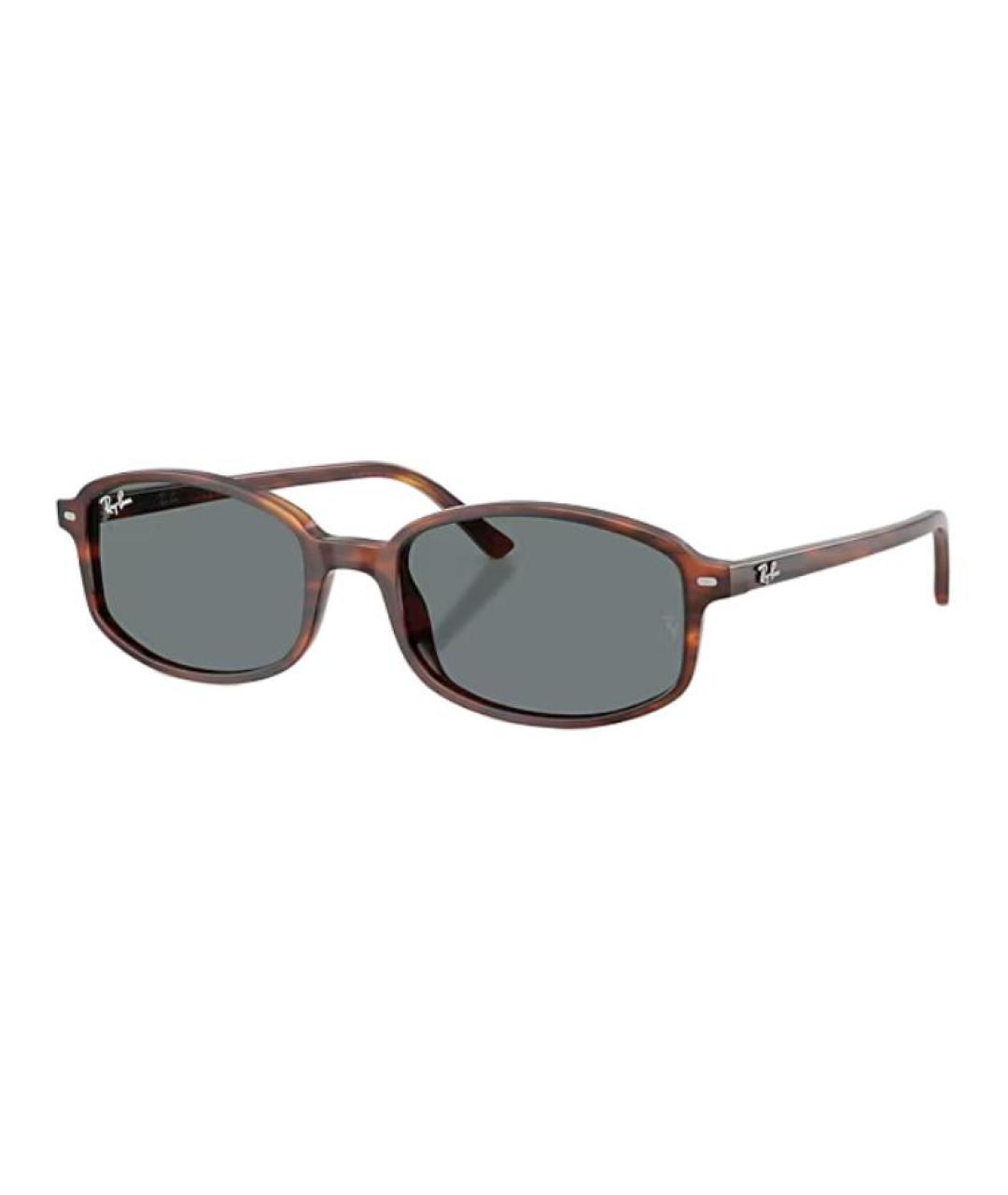 RAY BAN Коричневые пластиковые солнцезащитные очки, фото 1