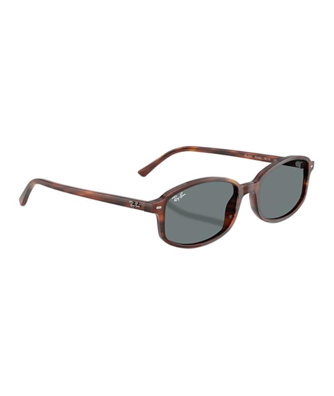 RAY BAN Коричневые пластиковые солнцезащитные очки, фото 4