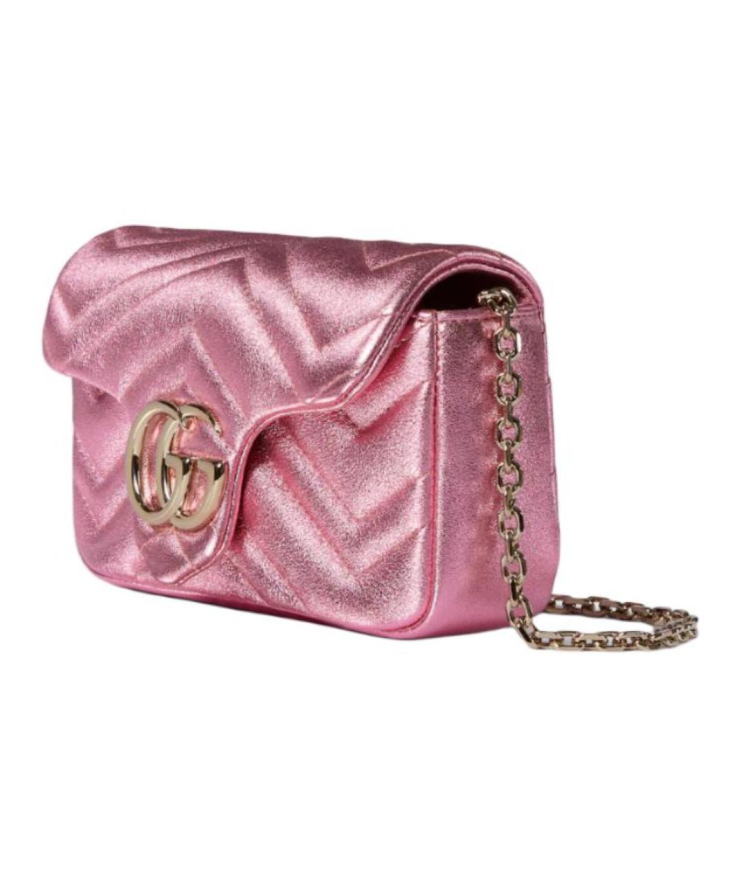 GUCCI Розовая кожаная сумка через плечо, фото 2