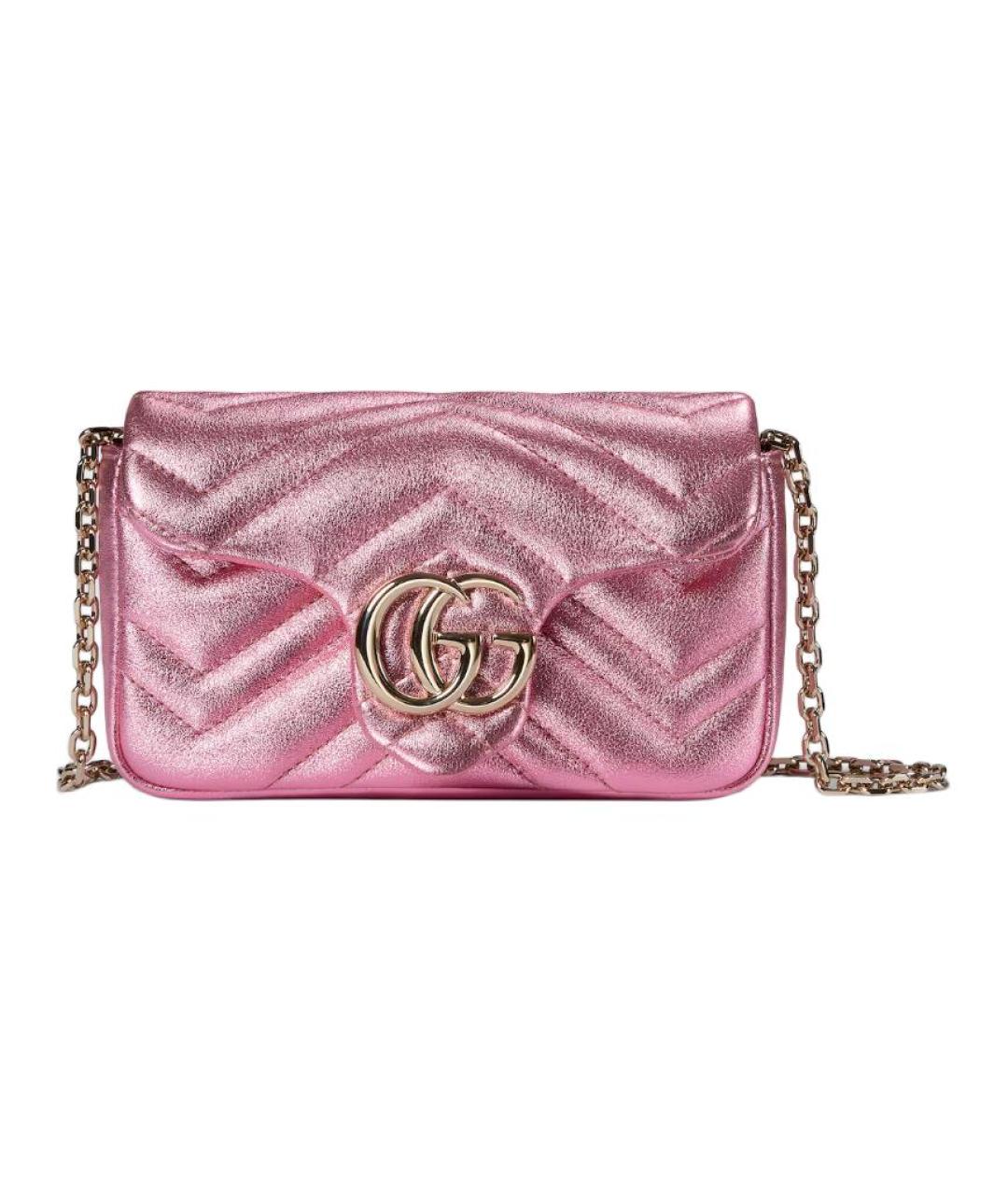 GUCCI Розовая кожаная сумка через плечо, фото 1