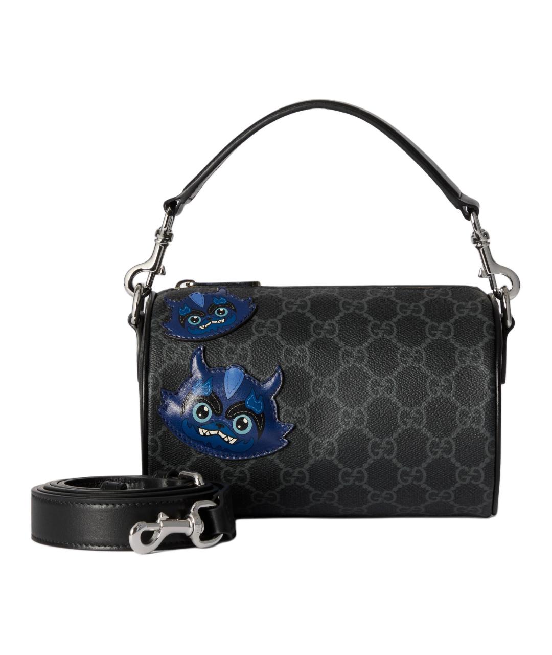 GUCCI Черная сумка на плечо из канвы, фото 2