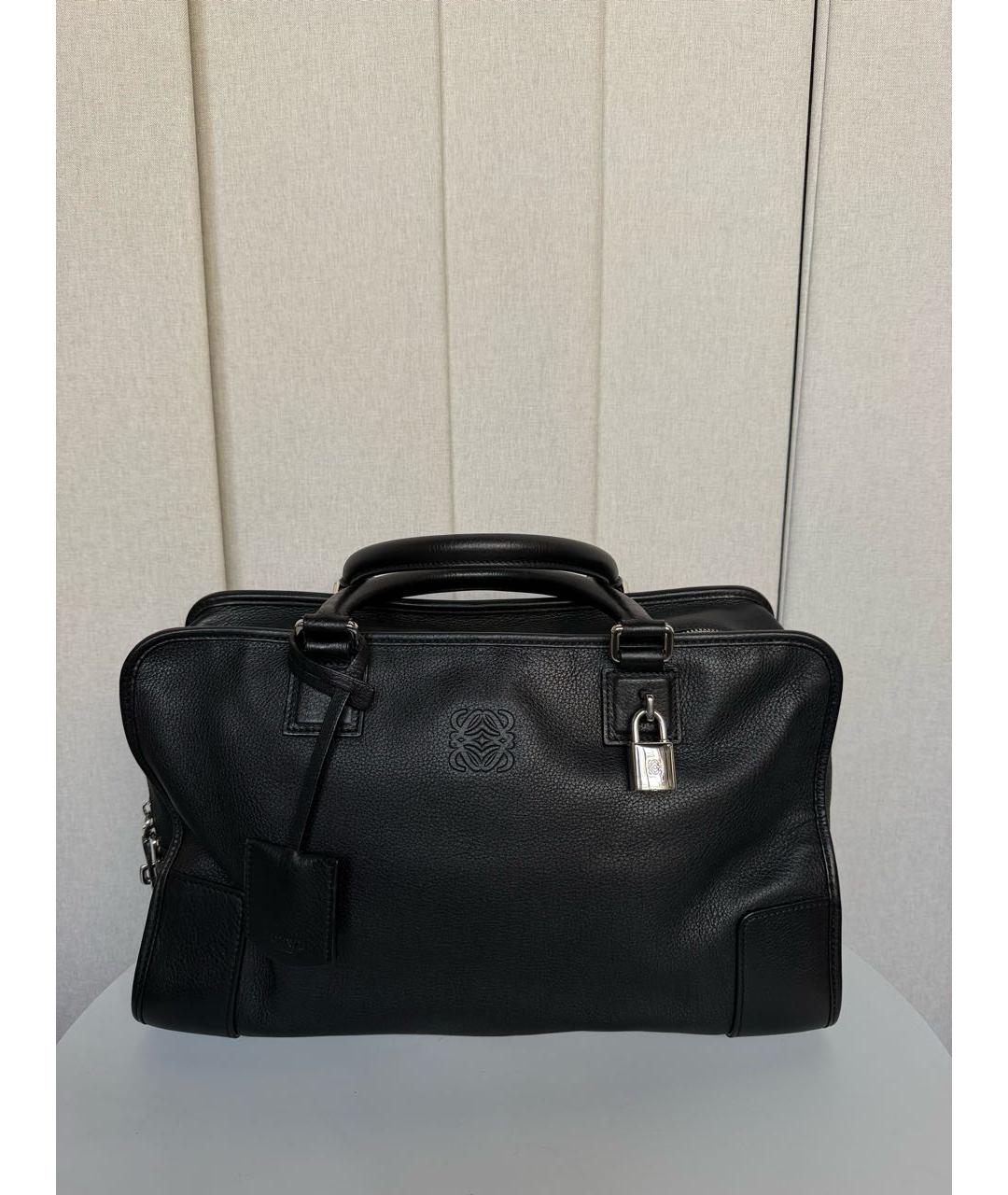 LOEWE Черная кожаная сумка тоут, фото 5