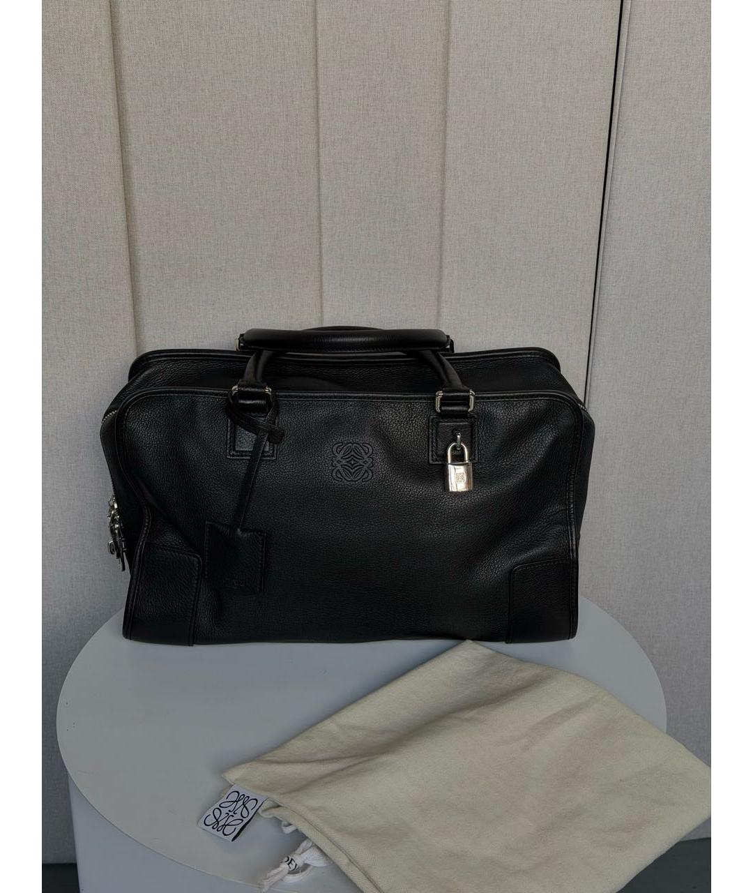LOEWE Черная кожаная сумка тоут, фото 2