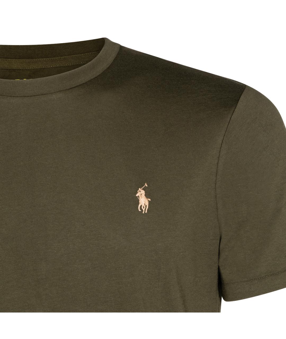 POLO RALPH LAUREN Хаки хлопковая футболка, фото 3