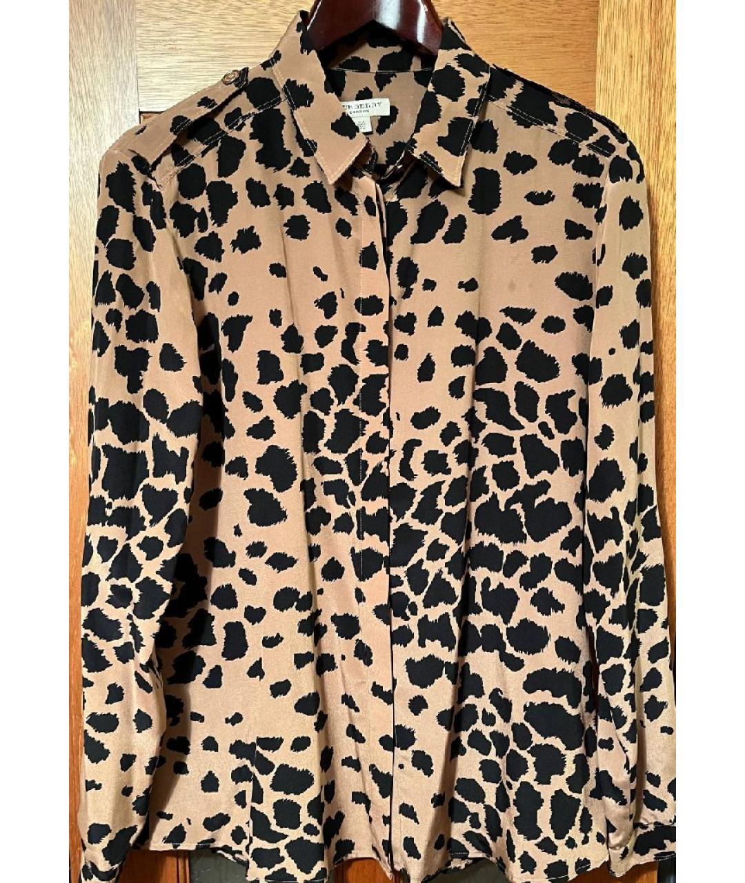 BURBERRY Коричневая шелковая блузы, фото 5