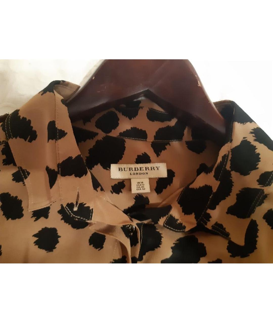 BURBERRY Коричневая шелковая блузы, фото 3