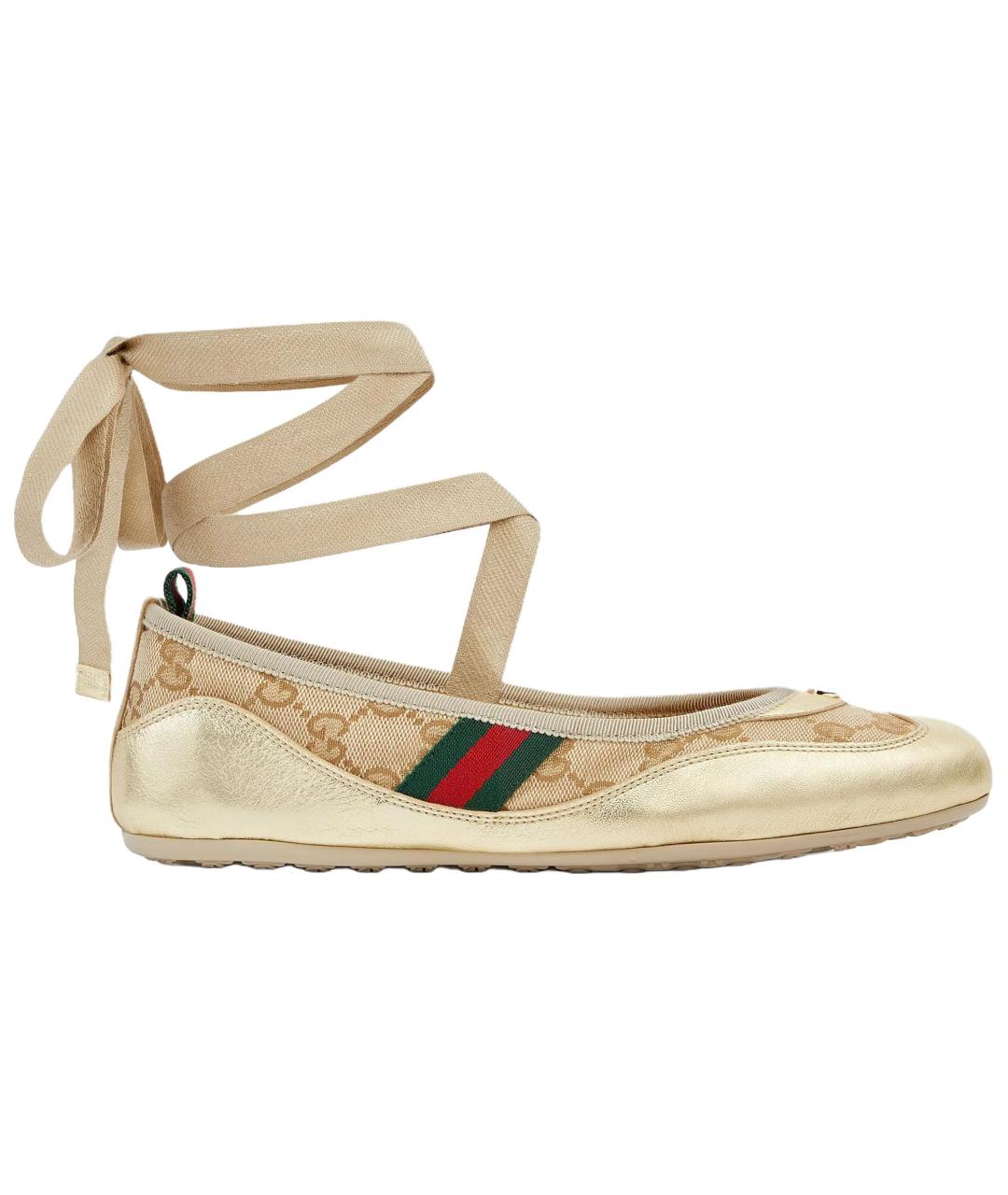 GUCCI Бежевые балетки, фото 1
