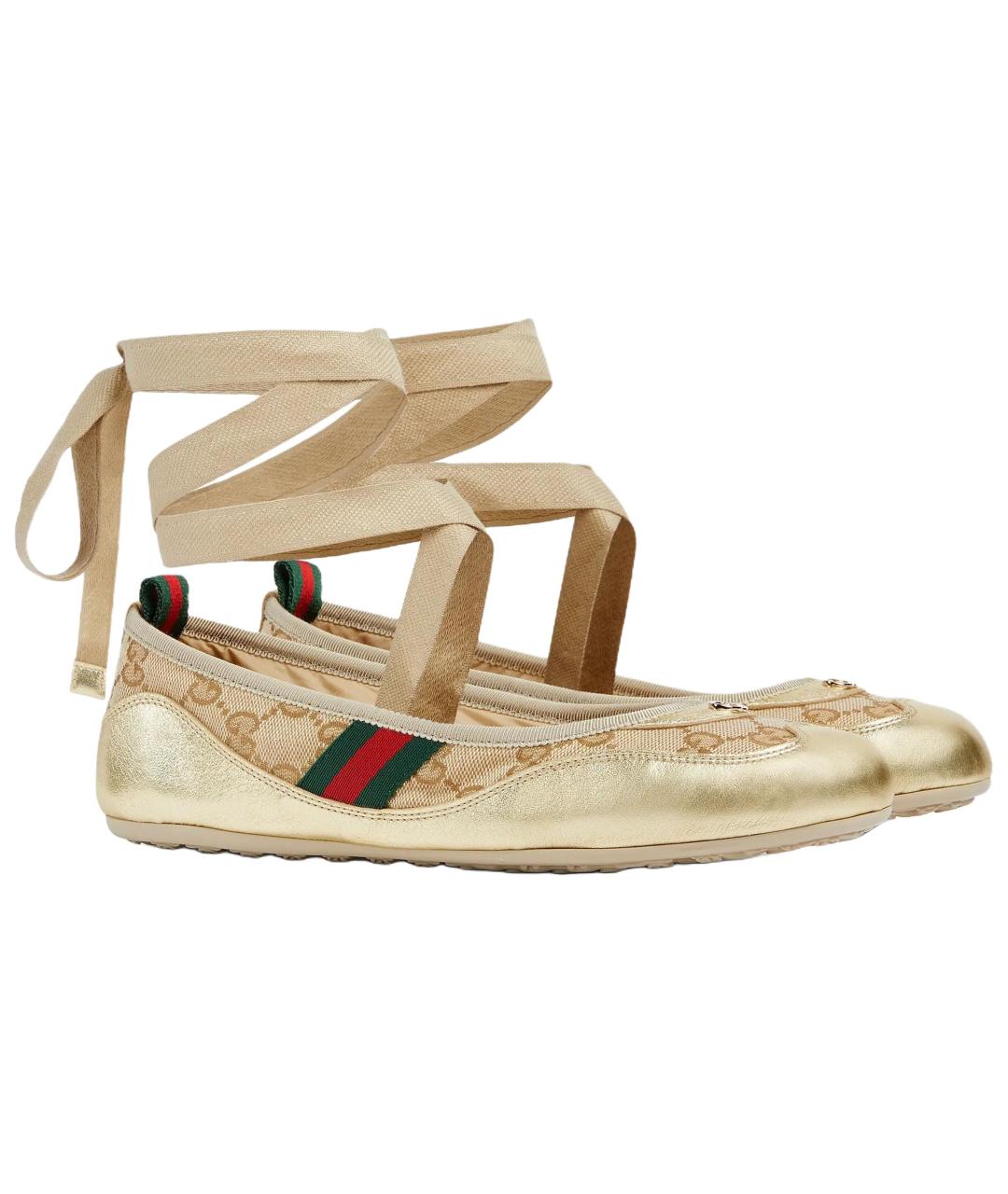 GUCCI Бежевые балетки, фото 3