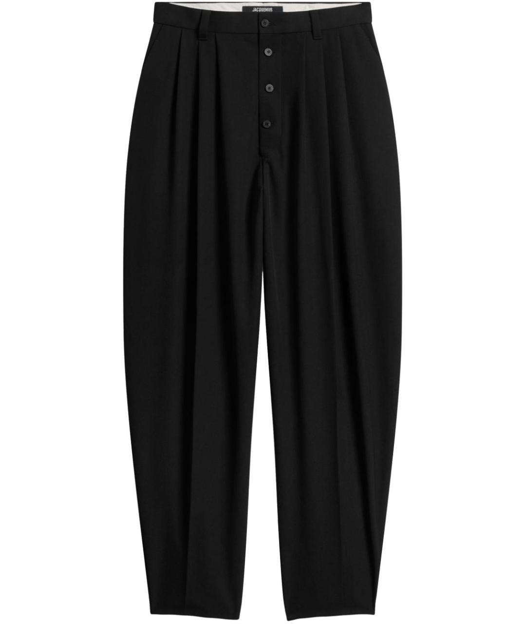 JACQUEMUS Черные шерстяные повседневные брюки, фото 1