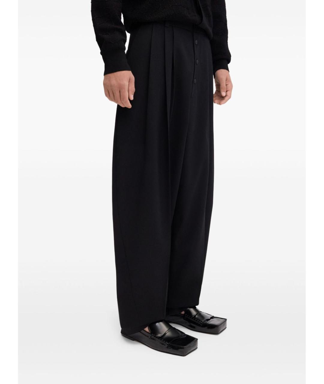 JACQUEMUS Черные шерстяные повседневные брюки, фото 3