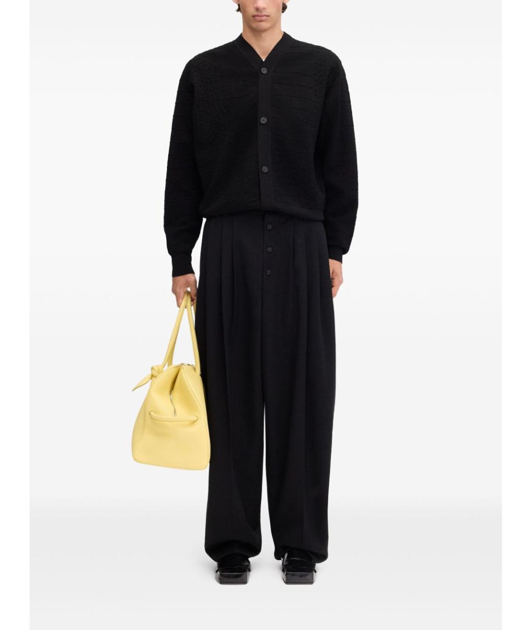 JACQUEMUS Черные шерстяные повседневные брюки, фото 5