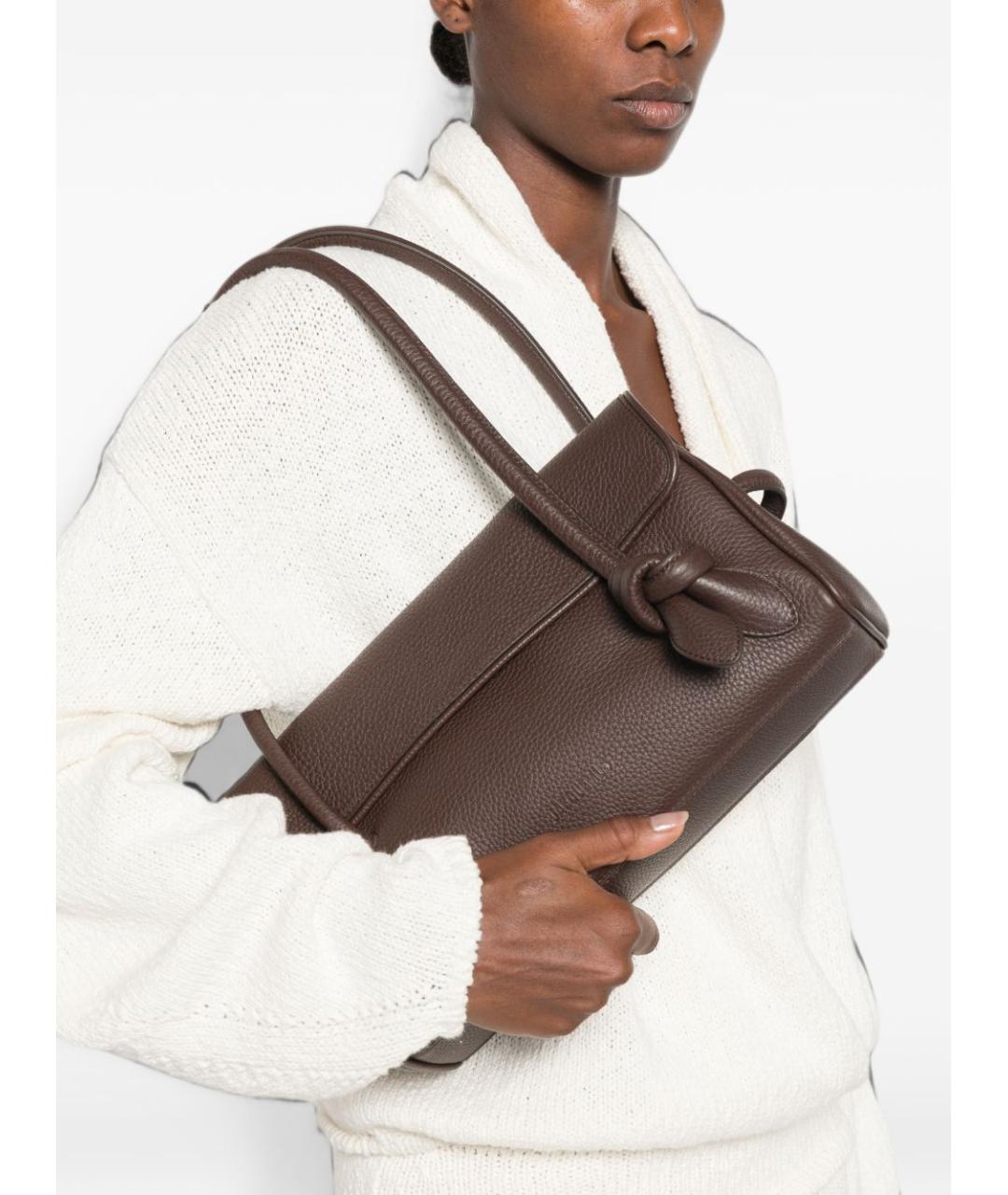 JACQUEMUS Коричневая кожаная сумка тоут, фото 2