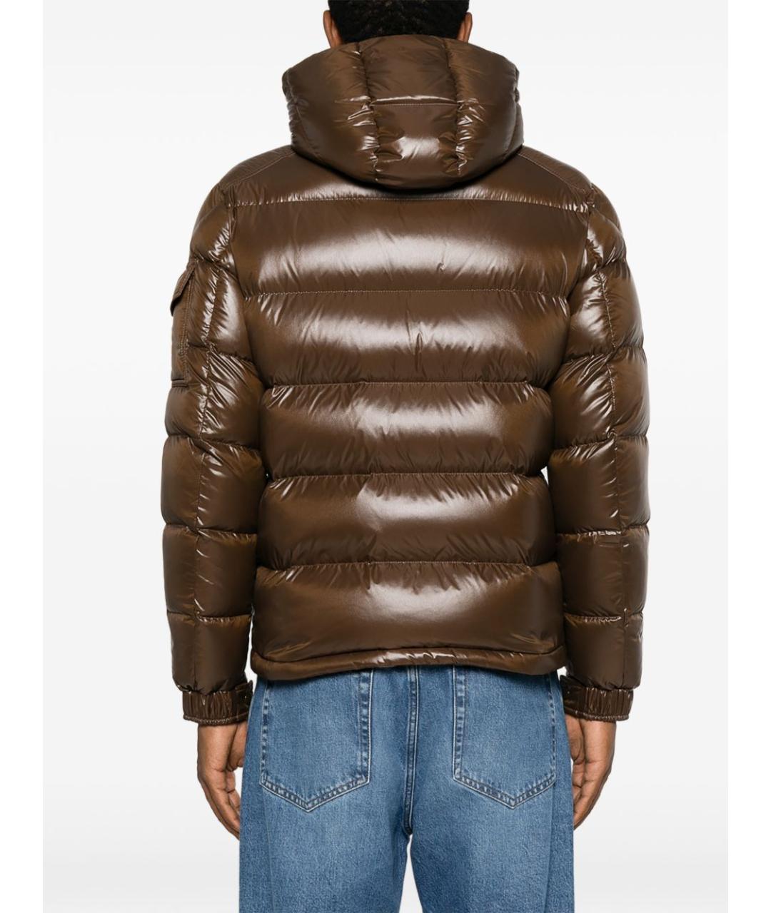 MONCLER Коричневый полиамидовый пуховик, фото 5