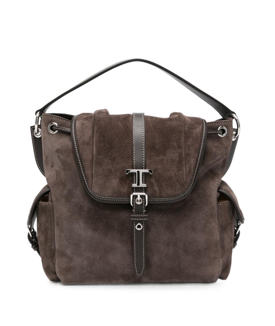 TOD'S Коричневая замшевая сумка через плечо, фото 1