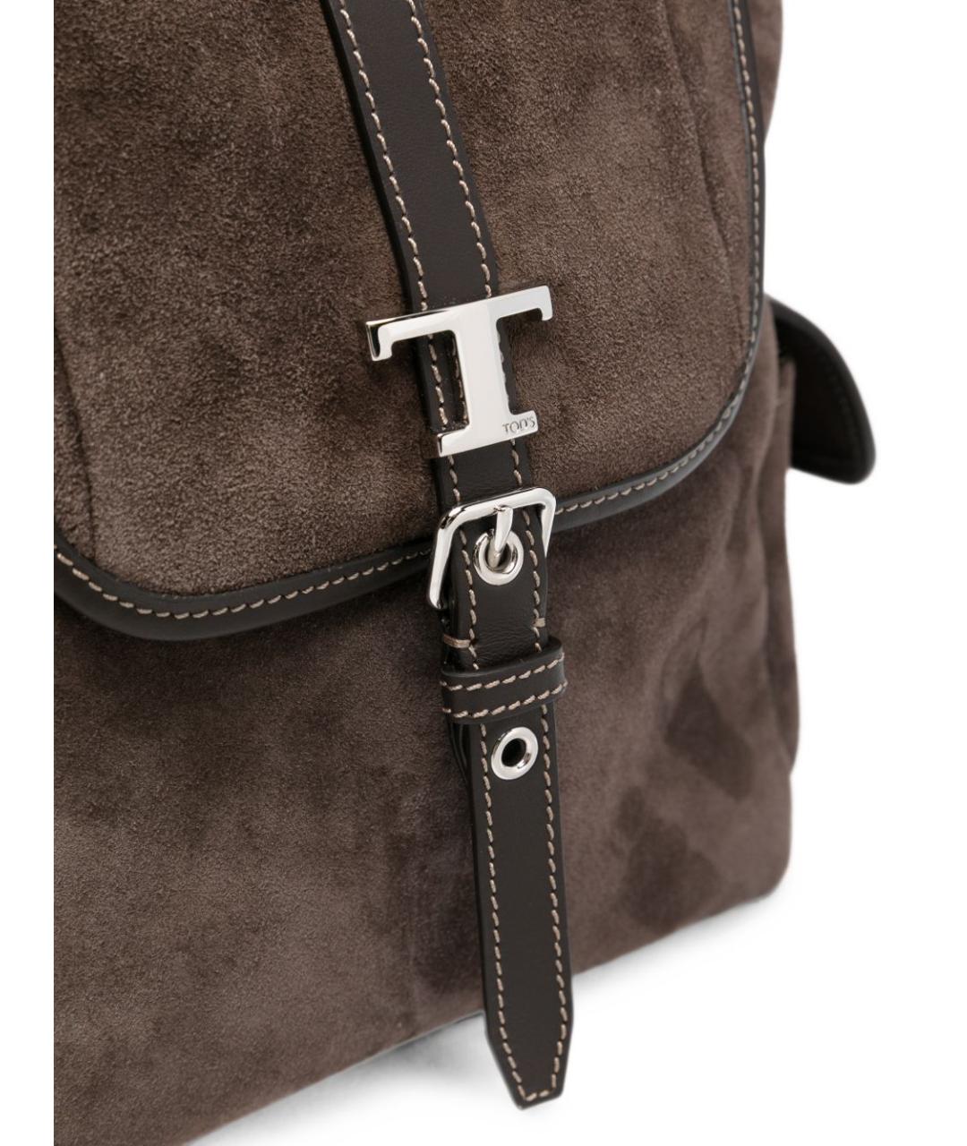 TOD'S Коричневая замшевая сумка через плечо, фото 4