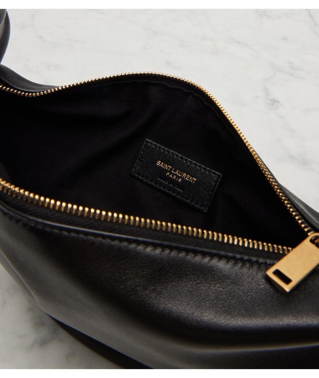 SAINT LAURENT Черная кожаная сумка с короткими ручками, фото 7