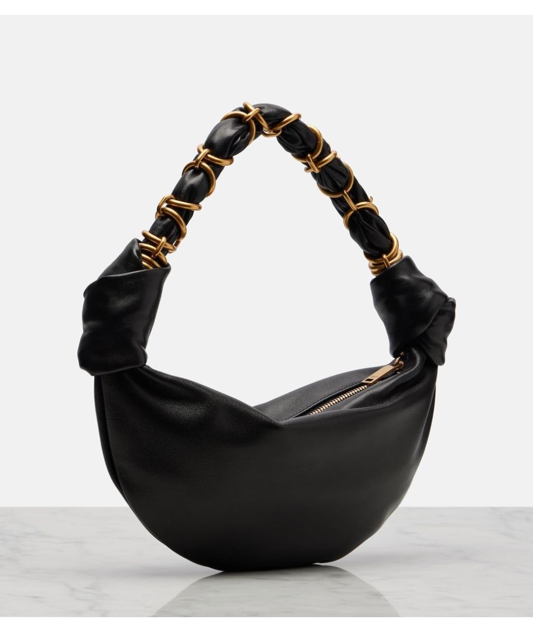 SAINT LAURENT Черная кожаная сумка с короткими ручками, фото 4
