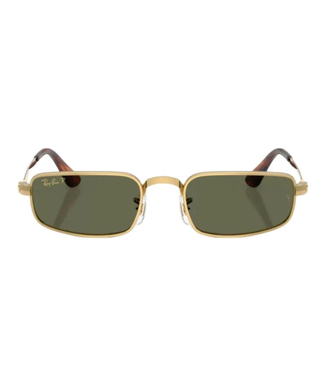 RAY BAN Золотые металлические солнцезащитные очки, фото 2