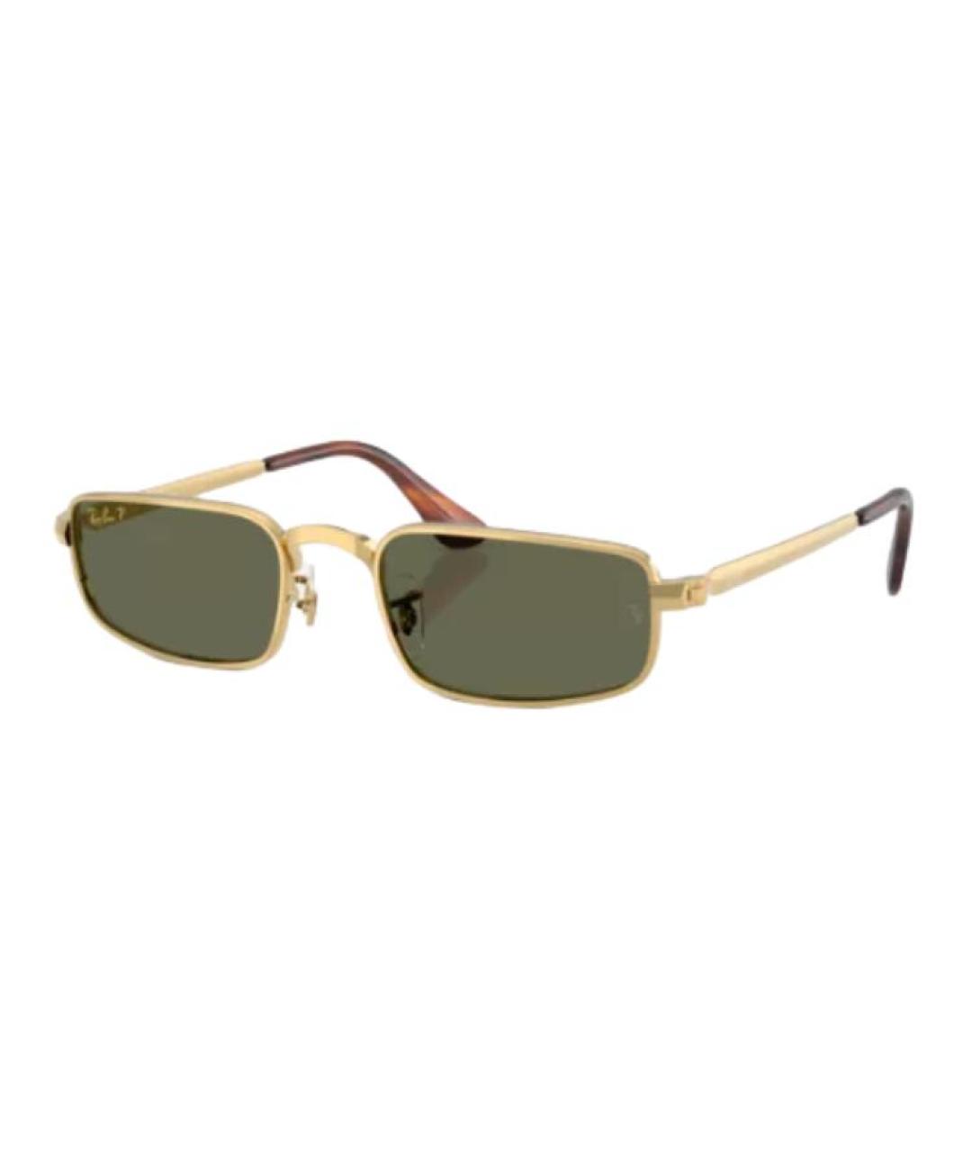 RAY BAN Золотые металлические солнцезащитные очки, фото 1