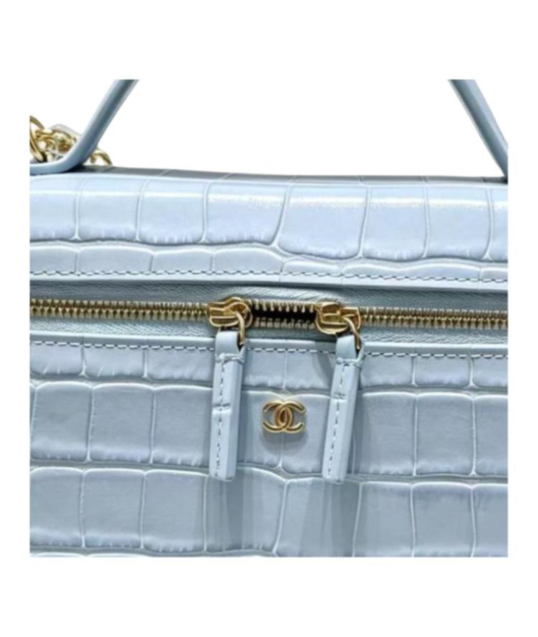 CHANEL Голубая кожаная сумка через плечо, фото 2