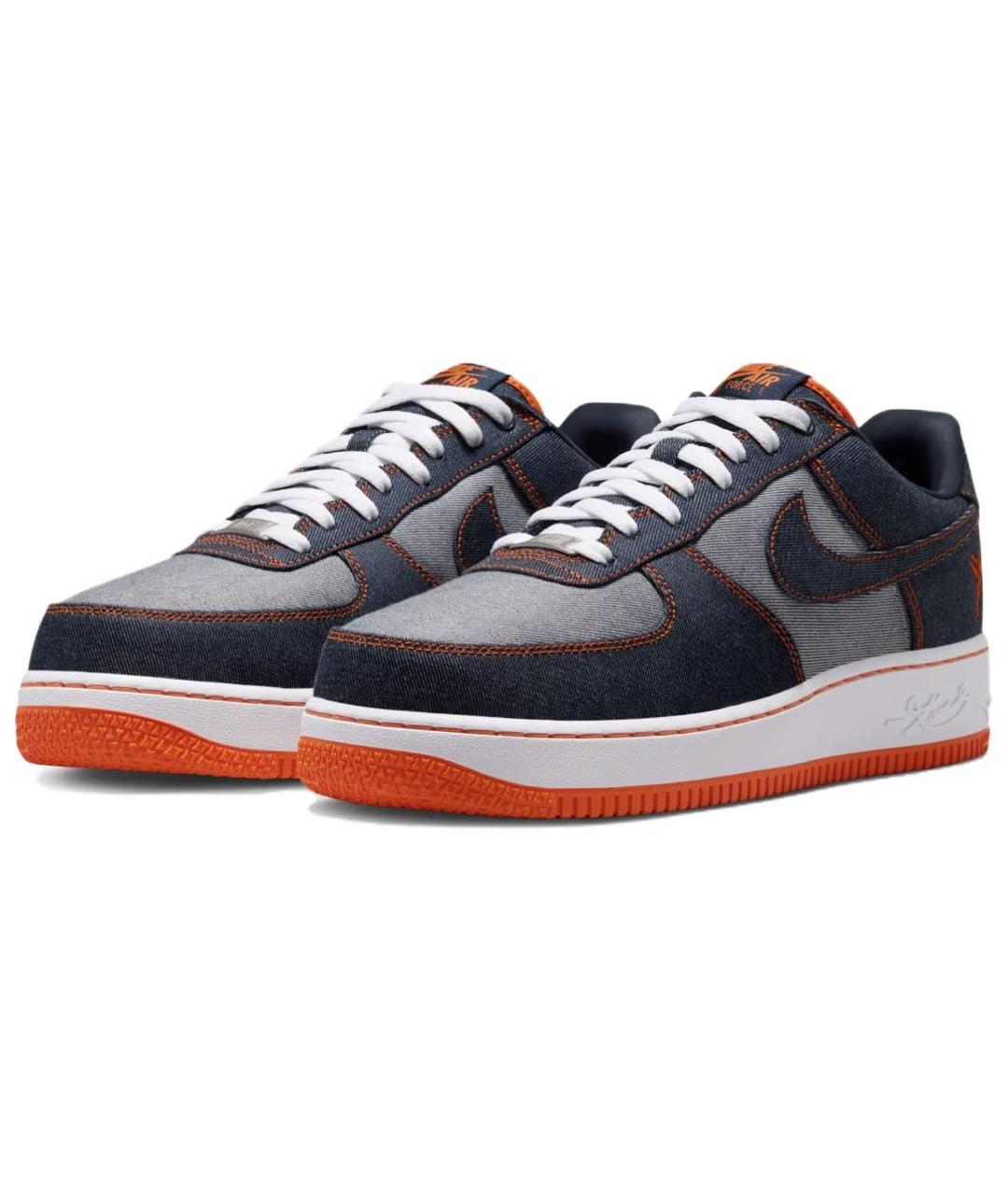 NIKE Темно-синие текстильные низкие кроссовки / кеды, фото 3