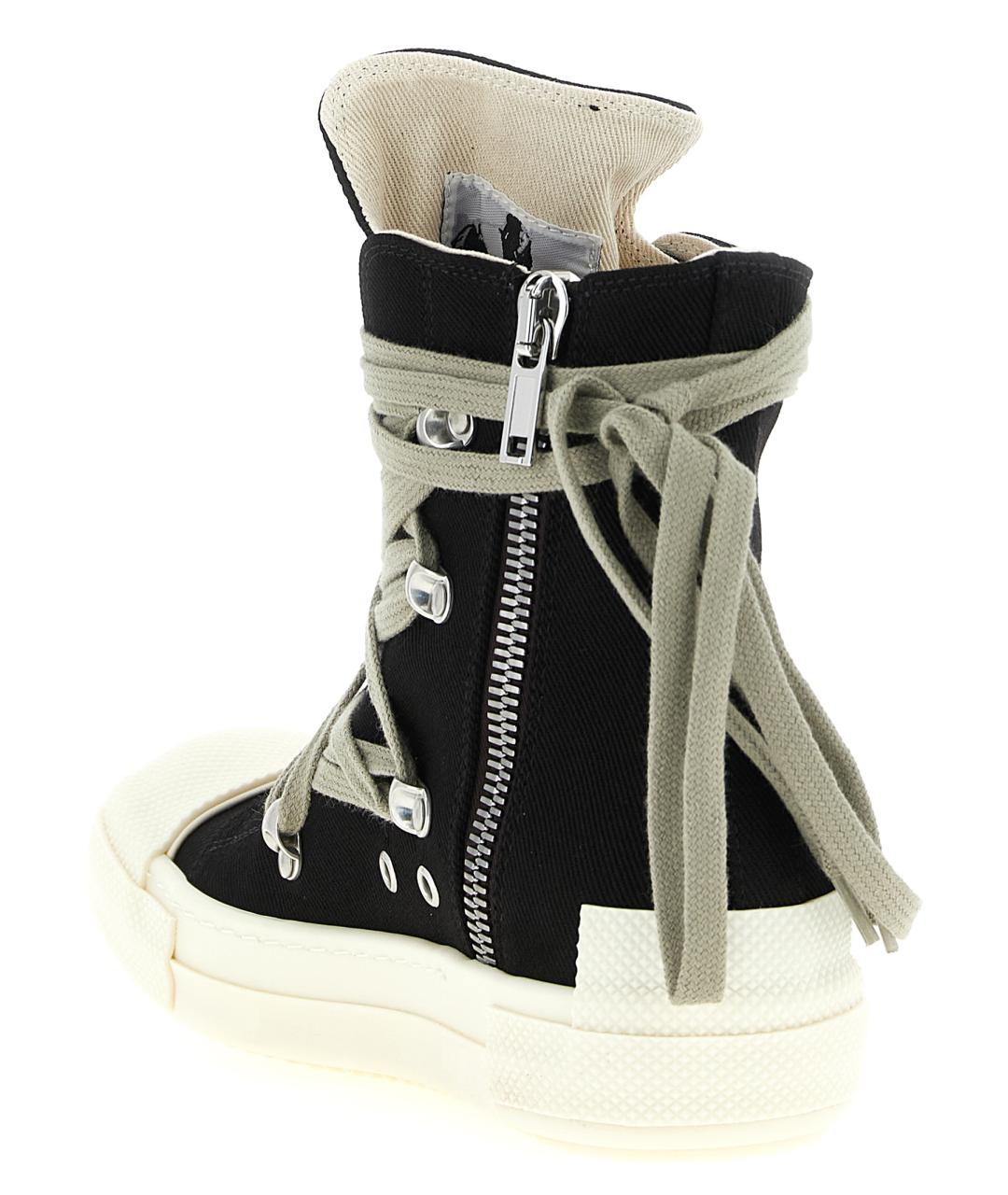 RICK OWENS DRKSHDW Черные текстильные кеды, фото 3