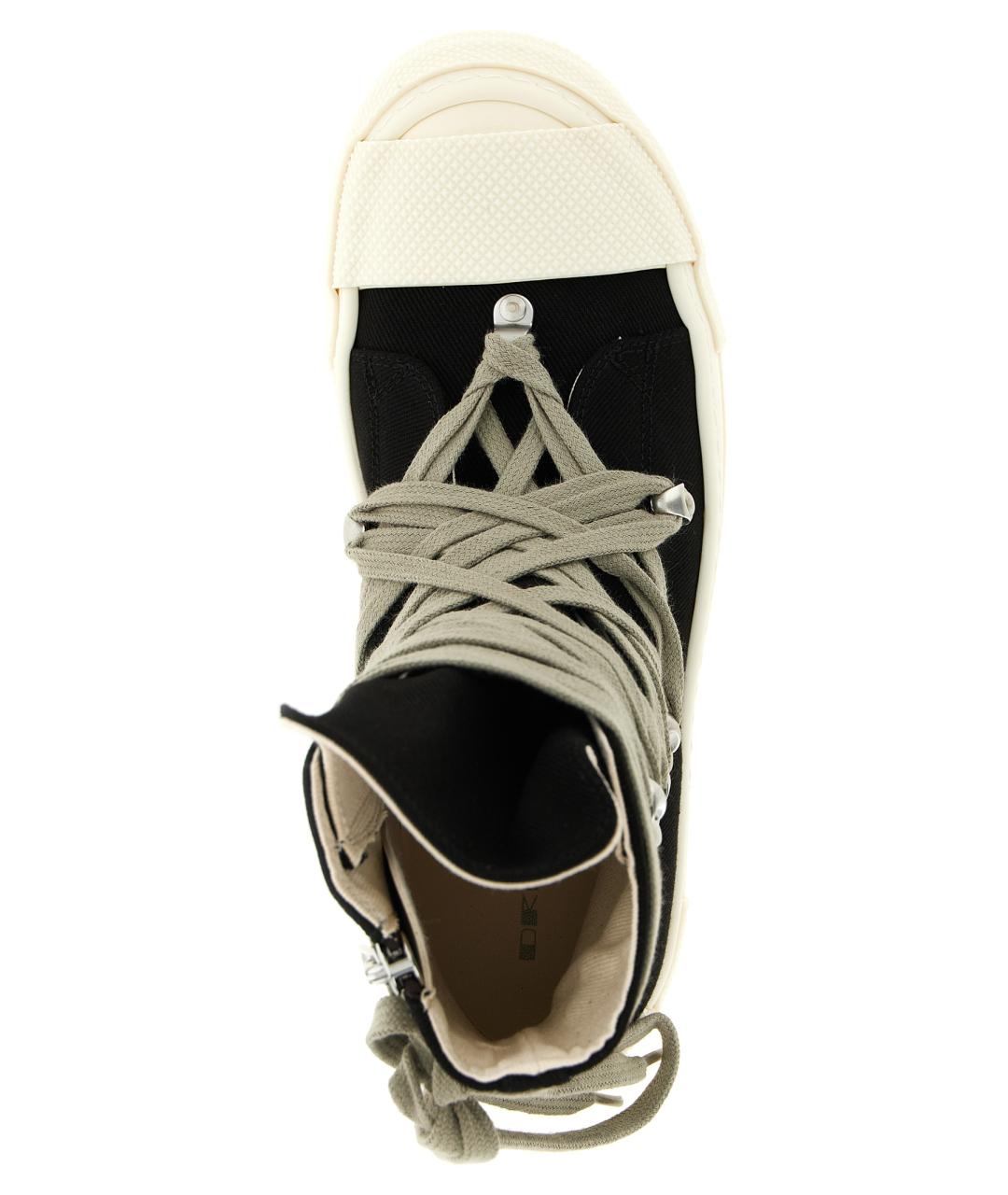 RICK OWENS DRKSHDW Черные текстильные кеды, фото 4