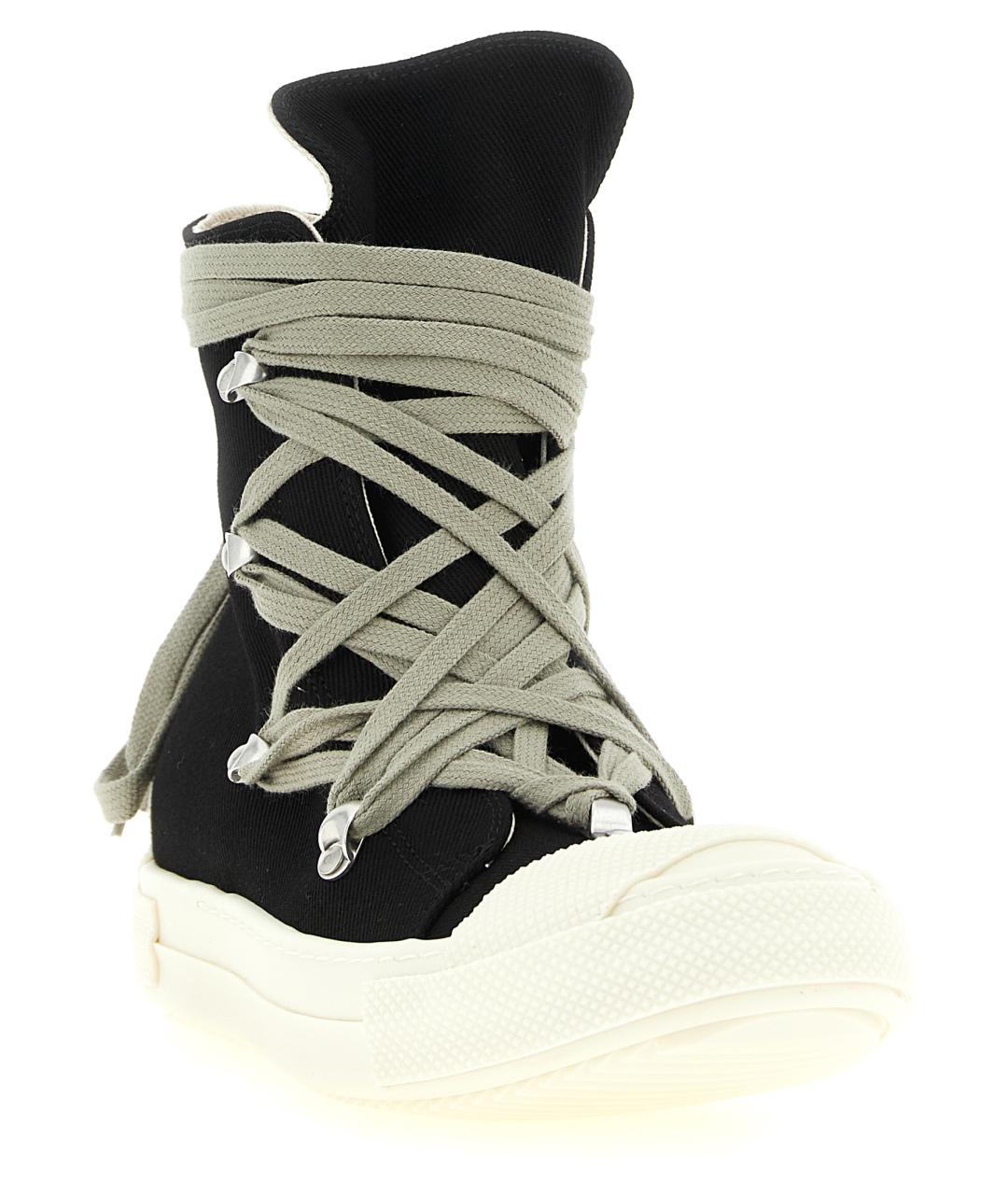 RICK OWENS DRKSHDW Черные текстильные кеды, фото 2