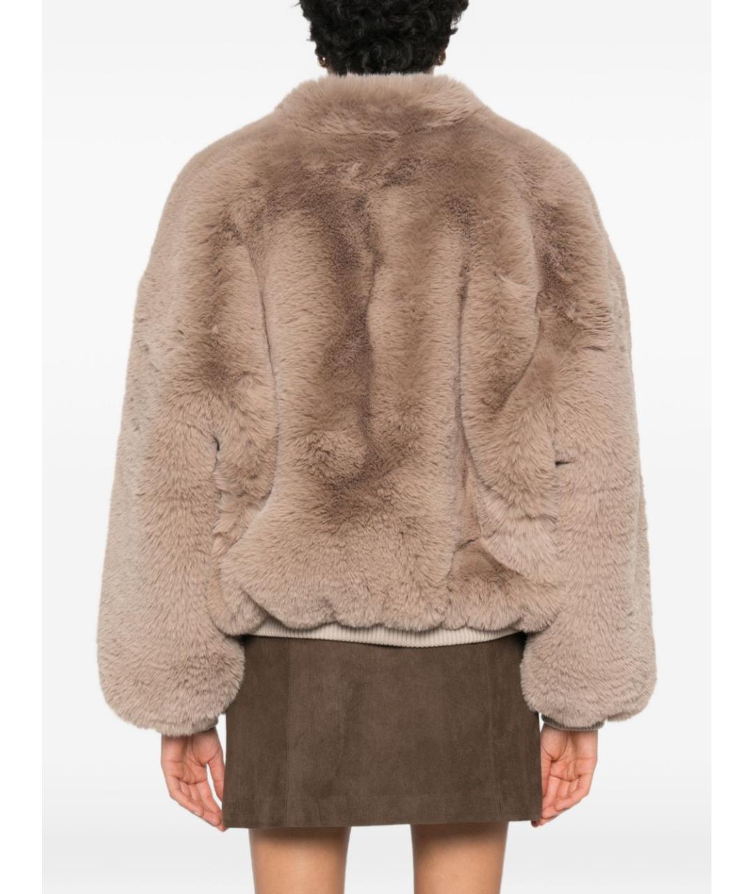 THE FRANKIE SHOP Коричневая полиэстеровая куртка, фото 3