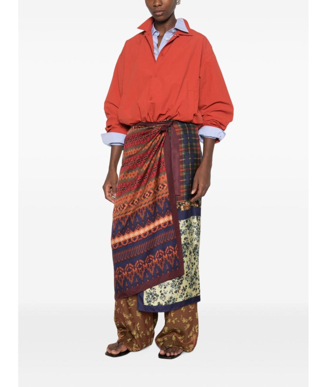 DRIES VAN NOTEN Мульти вискозная юбка миди, фото 3