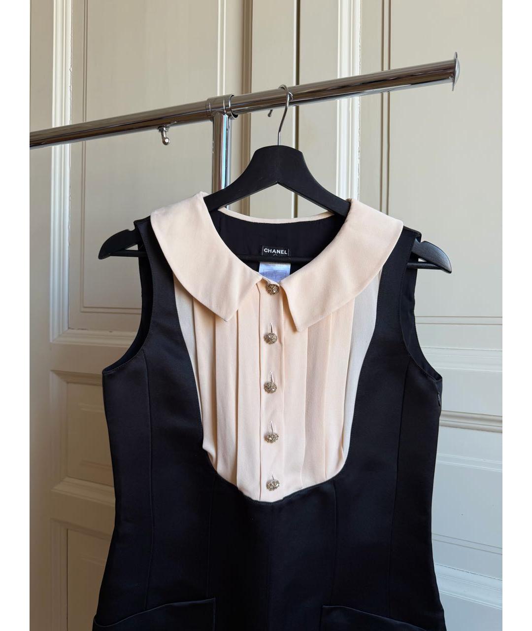 CHANEL Черное шелковое коктейльное платье, фото 4