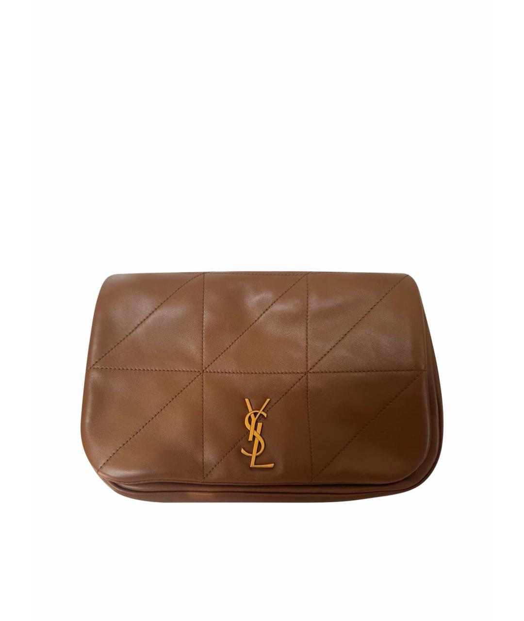 YVES SAINT LAURENT BEAUTY Коричневая кожаная сумка тоут, фото 1