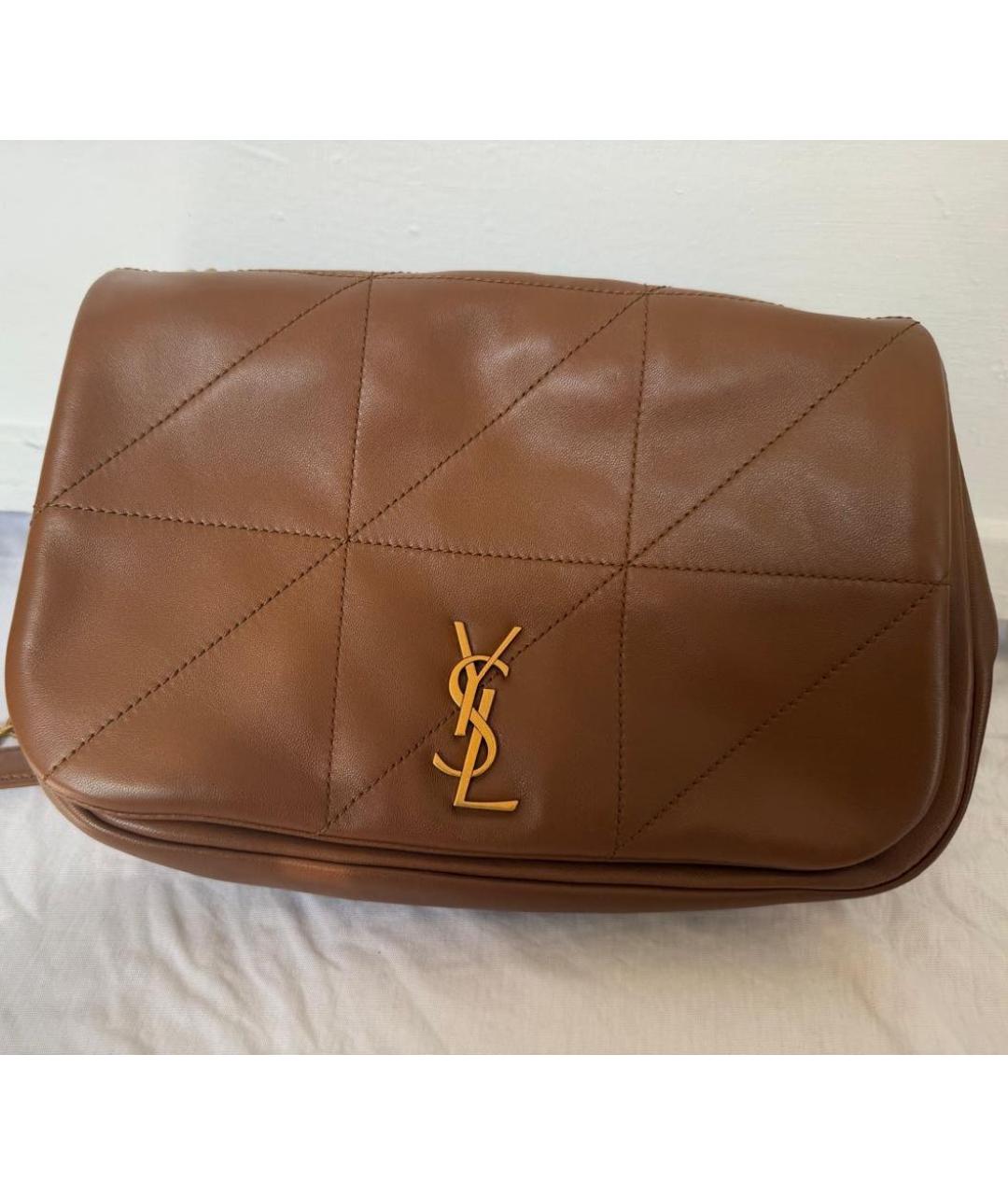YVES SAINT LAURENT BEAUTY Коричневая кожаная сумка тоут, фото 5